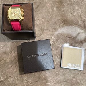 Michael Kors Bright Pink Gold Watch MK5228 + Box